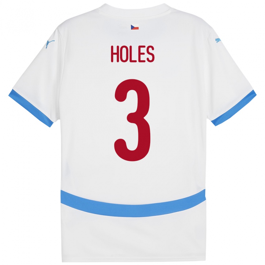 Női Csehország Tomas Holes #3 Fehér Idegenbeli Jersey 24-26 Mez Póló Ing