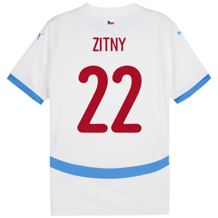 Női Csehország Matej Zitny #22 Fehér Idegenbeli Jersey 24-26 Mez Póló Ing