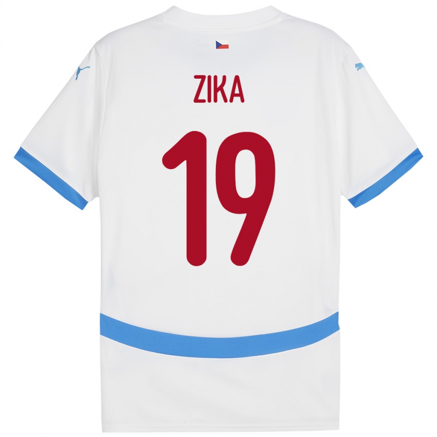 Női Csehország Petr Zika #19 Fehér Idegenbeli Jersey 24-26 Mez Póló Ing