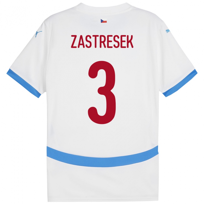 Női Csehország Matous Zastresek #3 Fehér Idegenbeli Jersey 24-26 Mez Póló Ing