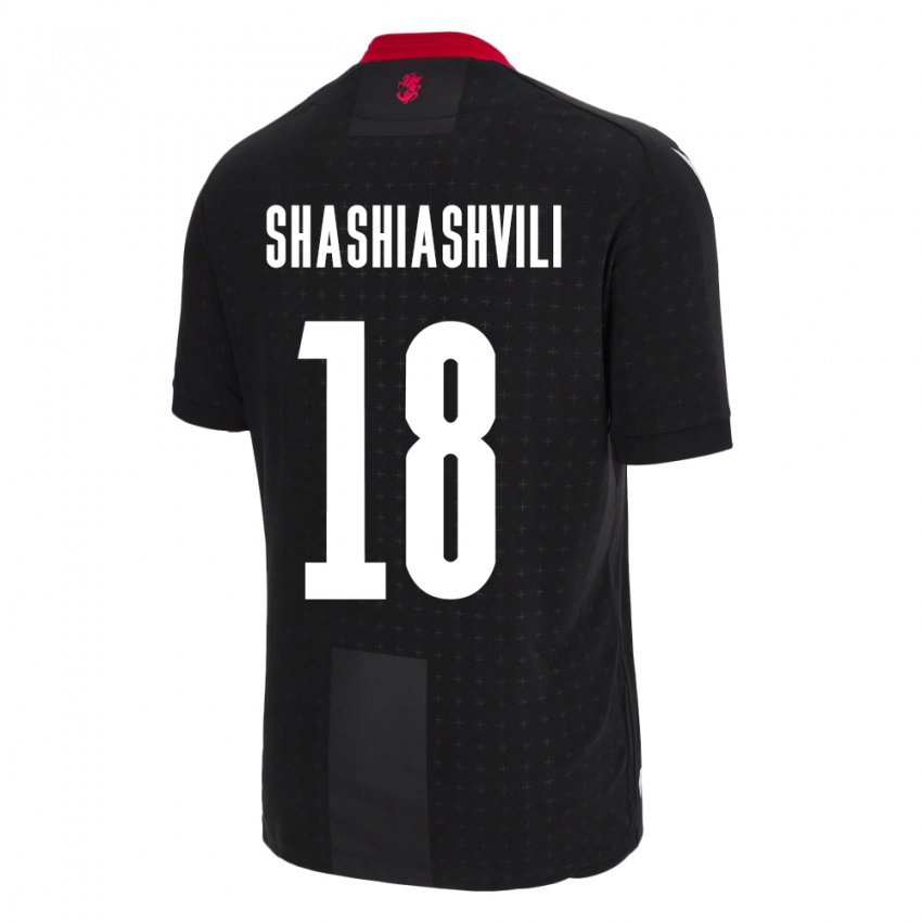 Női Grúzia Luka Shashiashvili #18 Fekete Idegenbeli Jersey 24-26 Mez Póló Ing