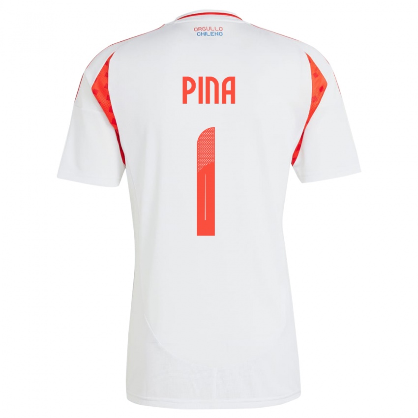 Női Chile Cristóbal Piña #1 Fehér Idegenbeli Jersey 24-26 Mez Póló Ing