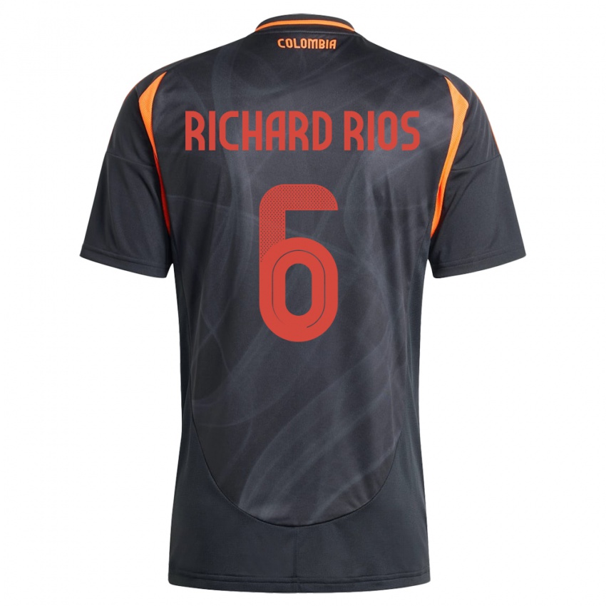 Női Kolumbia Richard Ríos #6 Fekete Idegenbeli Jersey 24-26 Mez Póló Ing