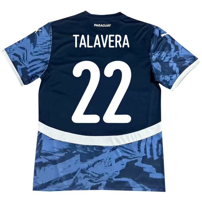 Női Paraguay Javier Talavera #22 Kék Idegenbeli Jersey 24-26 Mez Póló Ing