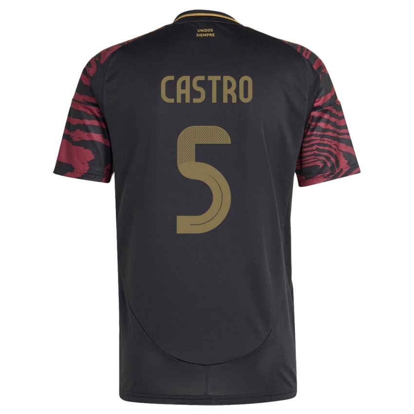 Női Peru Rosa Castro #5 Fekete Idegenbeli Jersey 24-26 Mez Póló Ing