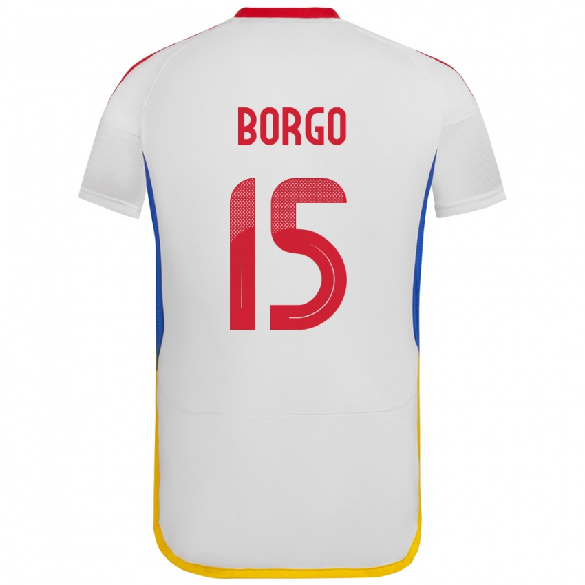 Női Venezuela Ángel Borgo #15 Fehér Idegenbeli Jersey 24-26 Mez Póló Ing