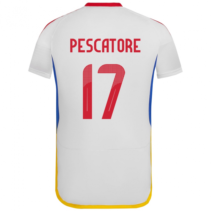 Női Venezuela Camila Pescatore #17 Fehér Idegenbeli Jersey 24-26 Mez Póló Ing