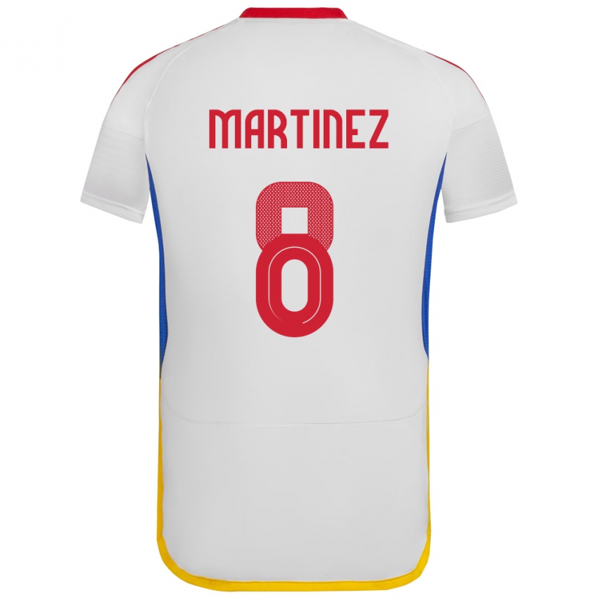 Női Venezuela Bárbara Martínez #8 Fehér Idegenbeli Jersey 24-26 Mez Póló Ing