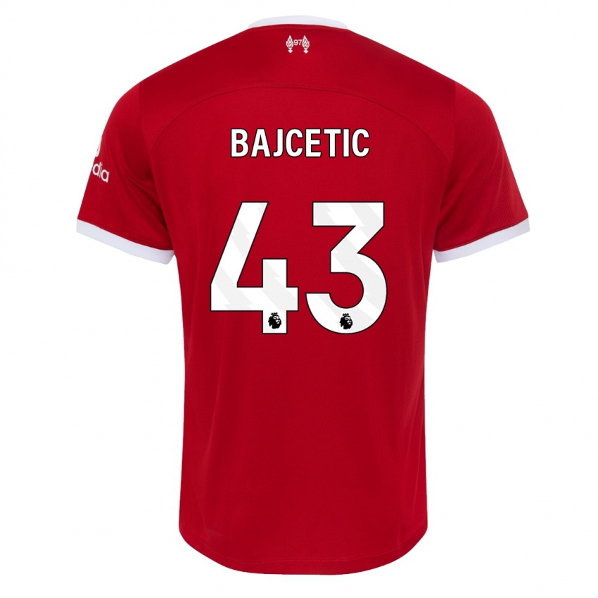 Gyermek Stefan Bajcetic #43 Piros Hazai Jersey 2023/24 Mez Póló Ing