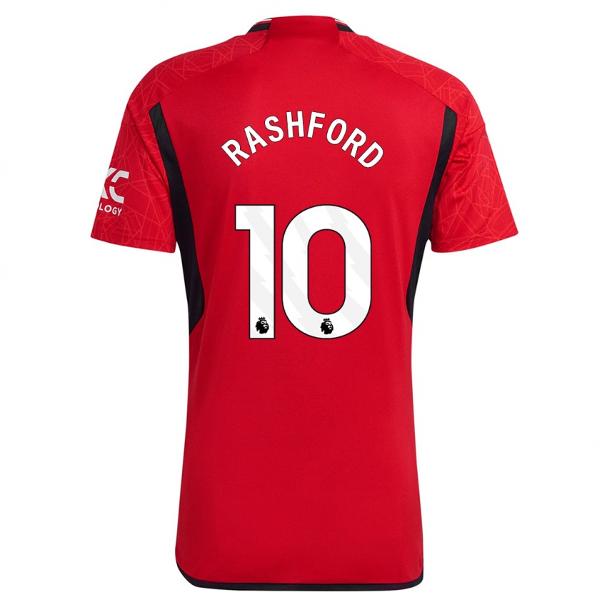 Gyermek Marcus Rashford #10 Piros Hazai Jersey 2023/24 Mez Póló Ing