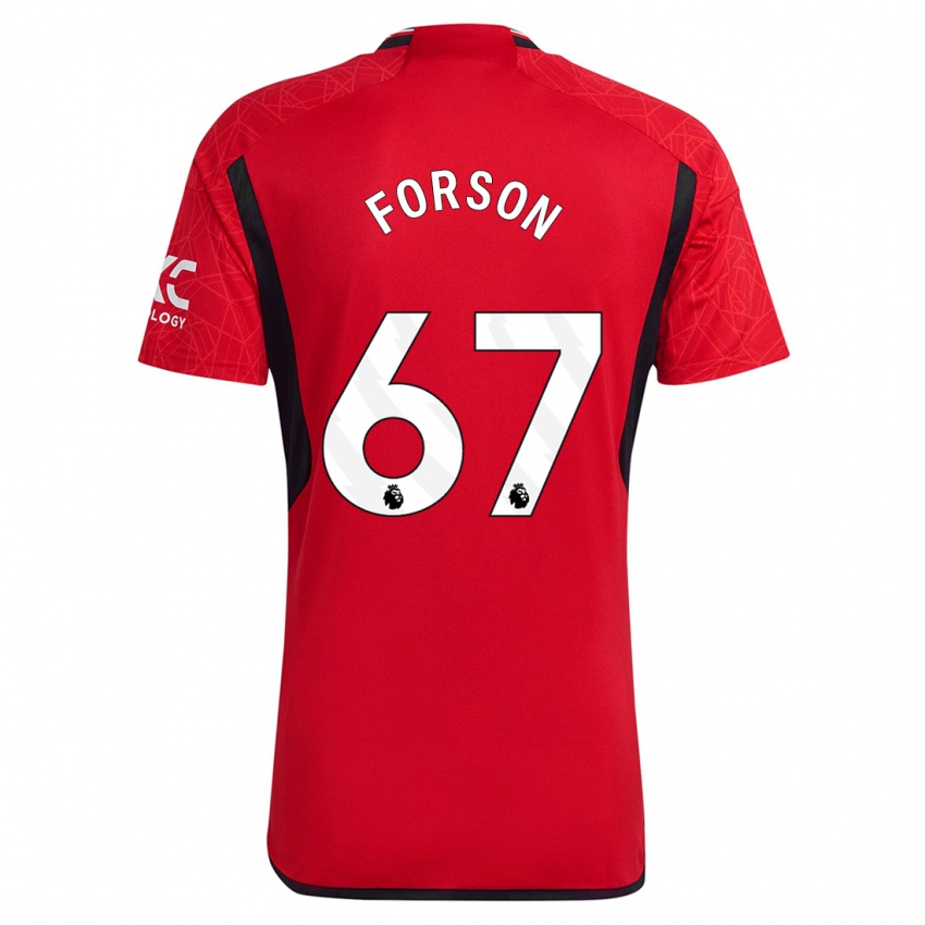 Gyermek Omari Forson #67 Piros Hazai Jersey 2023/24 Mez Póló Ing