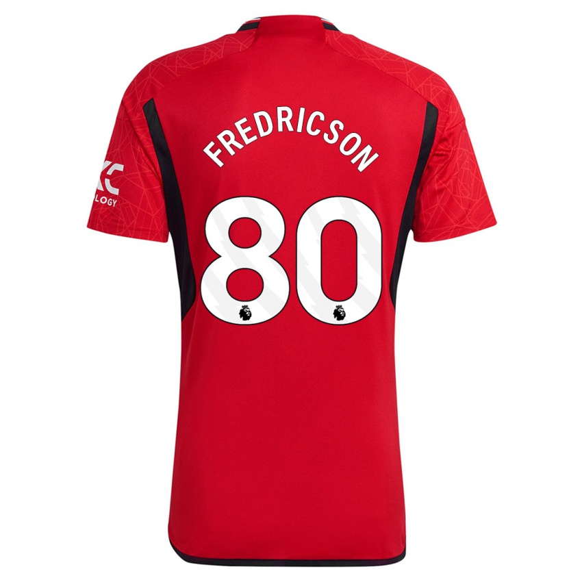 Gyermek Tyler Fredricson #80 Piros Hazai Jersey 2023/24 Mez Póló Ing