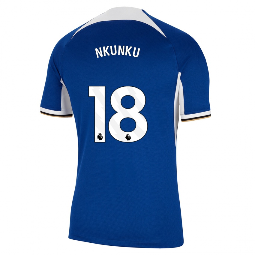 Gyermek Christopher Nkunku #18 Kék Hazai Jersey 2023/24 Mez Póló Ing