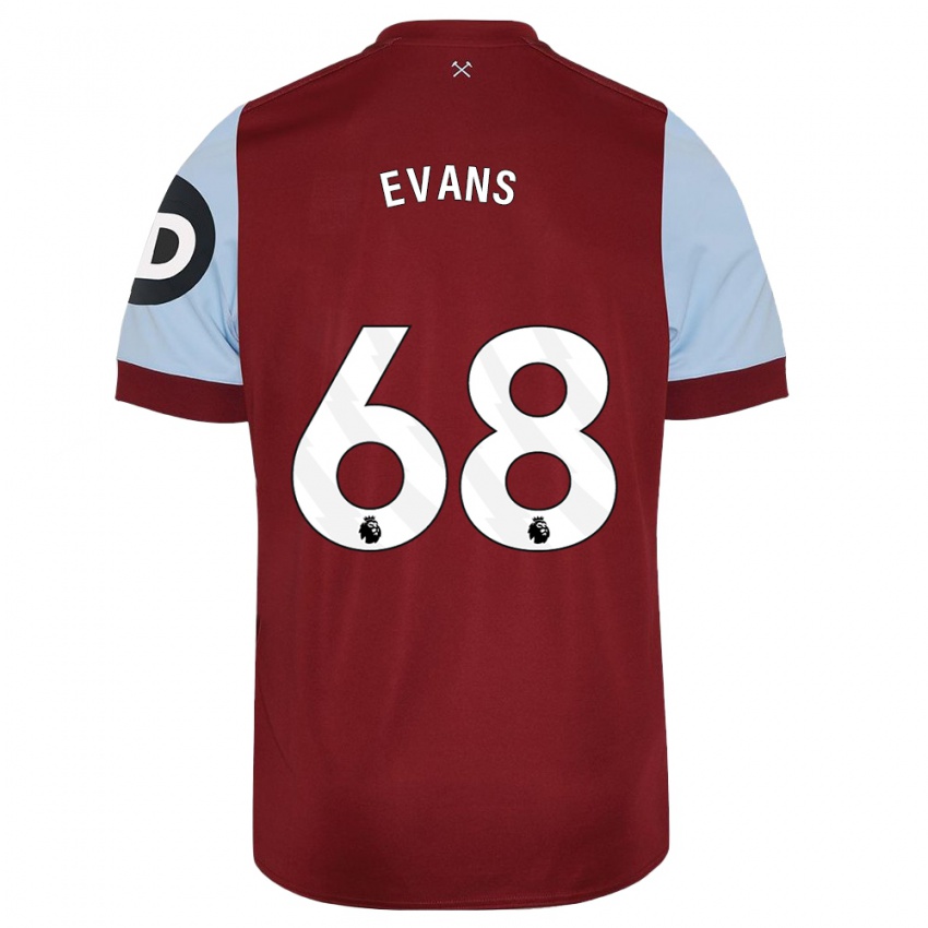 Gyermek Isaac Evans #68 Gesztenyebarna Hazai Jersey 2023/24 Mez Póló Ing