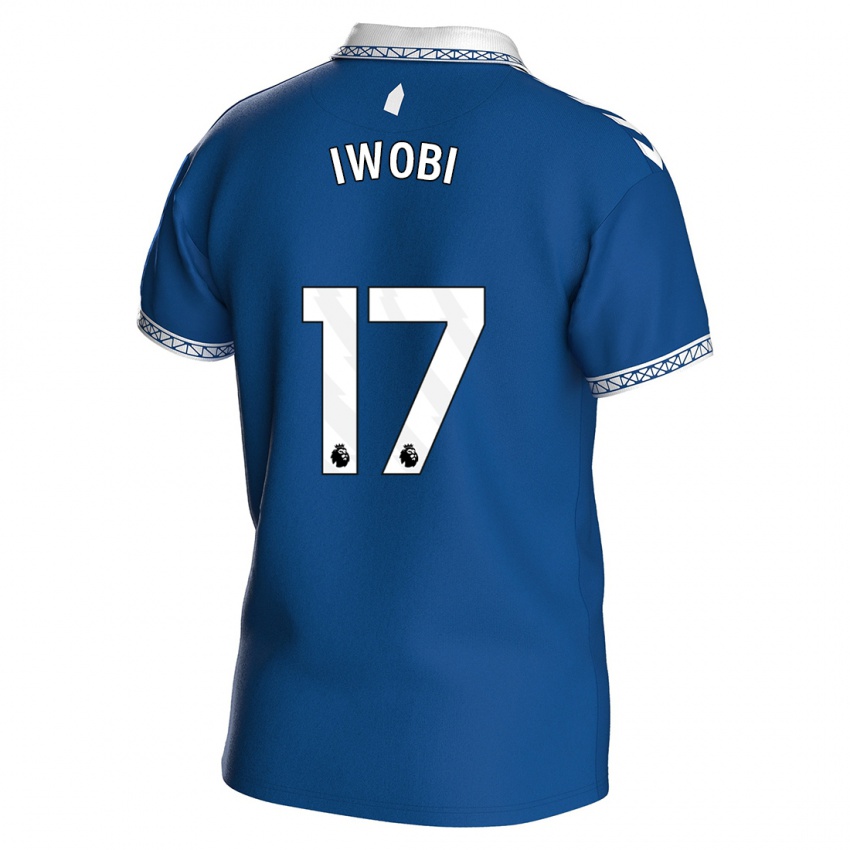 Gyermek Alex Iwobi #17 Királykék Hazai Jersey 2023/24 Mez Póló Ing