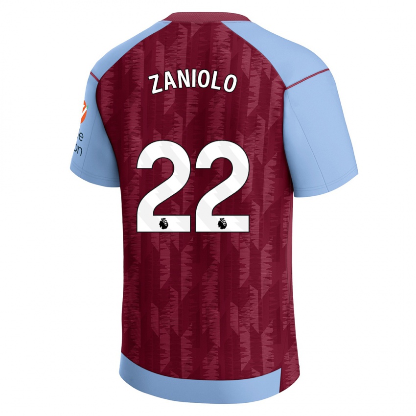 Gyermek Nicolo Zaniolo #22 Claret Blue Hazai Jersey 2023/24 Mez Póló Ing