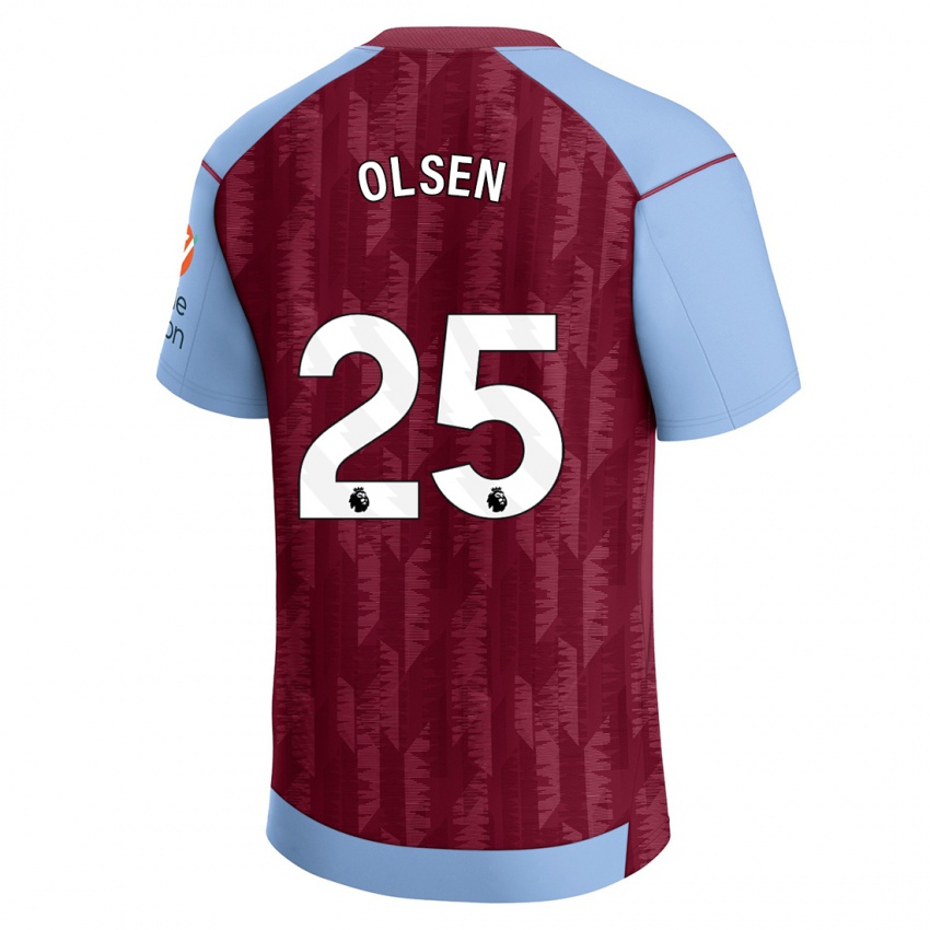 Gyermek Robin Olsen #25 Claret Blue Hazai Jersey 2023/24 Mez Póló Ing