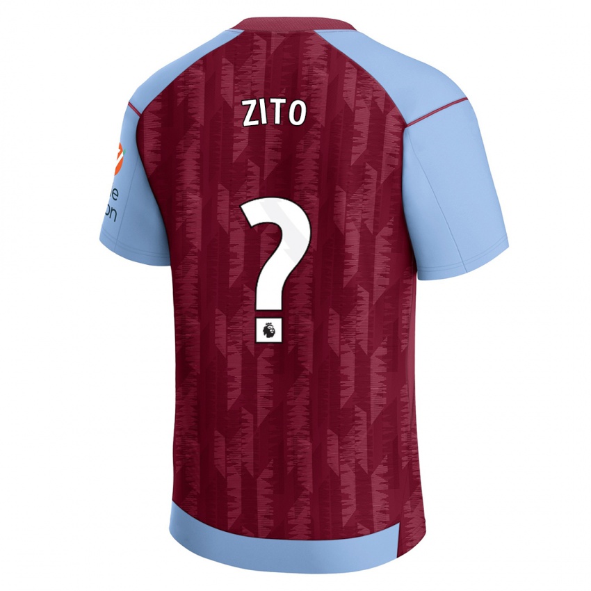 Gyermek Patrick Zito #0 Claret Blue Hazai Jersey 2023/24 Mez Póló Ing