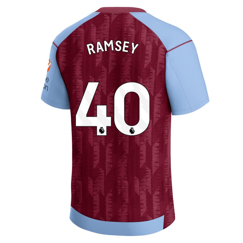 Gyermek Aaron Ramsey #40 Claret Blue Hazai Jersey 2023/24 Mez Póló Ing