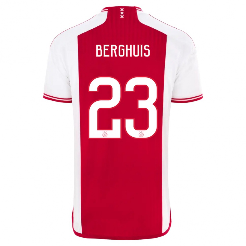 Gyermek Steven Berghuis #23 Piros Fehér Hazai Jersey 2023/24 Mez Póló Ing