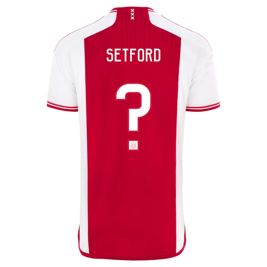 Gyermek Tommy Setford #0 Piros Fehér Hazai Jersey 2023/24 Mez Póló Ing