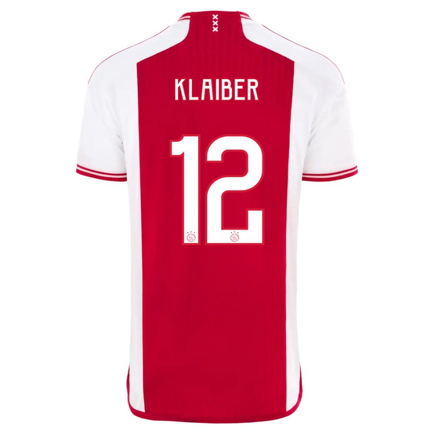 Gyermek Sean Klaiber #12 Piros Fehér Hazai Jersey 2023/24 Mez Póló Ing