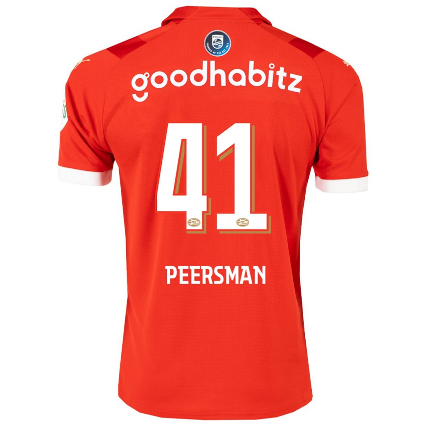 Gyermek Kjell Peersman #41 Piros Hazai Jersey 2023/24 Mez Póló Ing