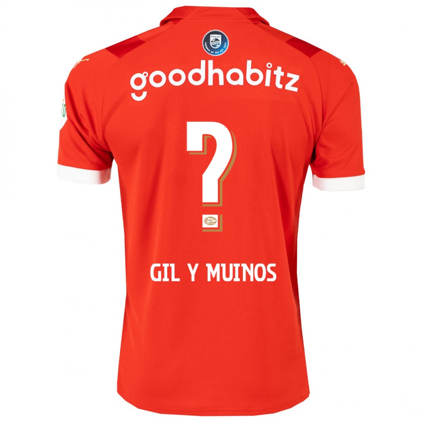 Gyermek Yael Gil Y Muinos #0 Piros Hazai Jersey 2023/24 Mez Póló Ing