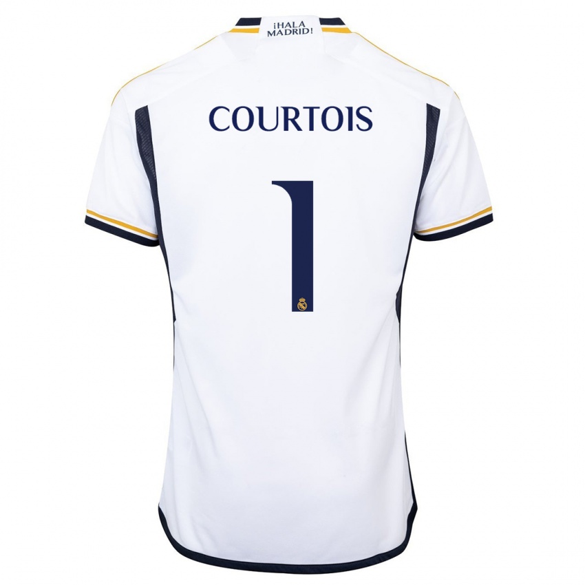 Gyermek Thibaut Courtois #1 Fehér Hazai Jersey 2023/24 Mez Póló Ing