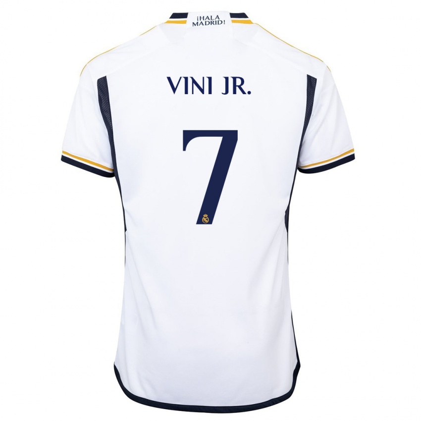 Gyermek Vinicius Junior #7 Fehér Hazai Jersey 2023/24 Mez Póló Ing