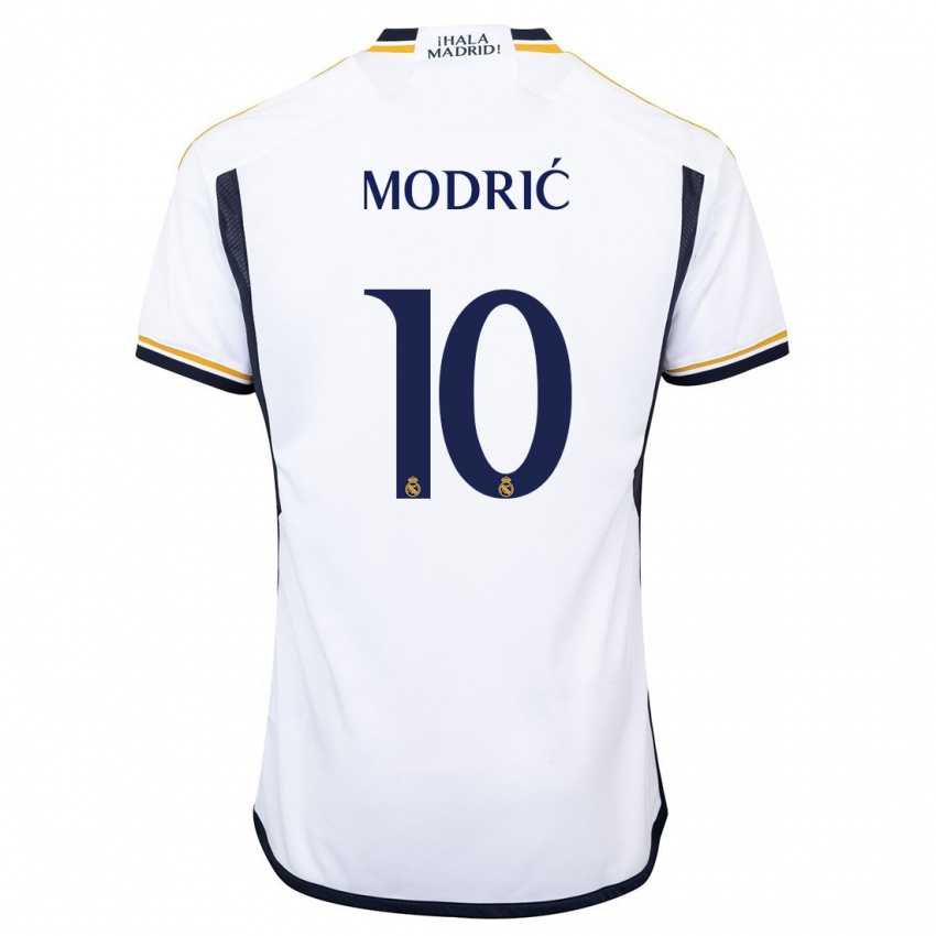 Gyermek Luka Modric #10 Fehér Hazai Jersey 2023/24 Mez Póló Ing