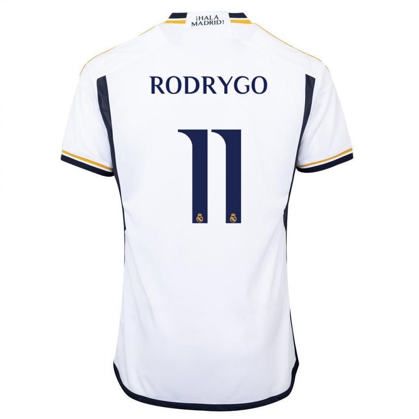 Gyermek Rodrygo #11 Fehér Hazai Jersey 2023/24 Mez Póló Ing