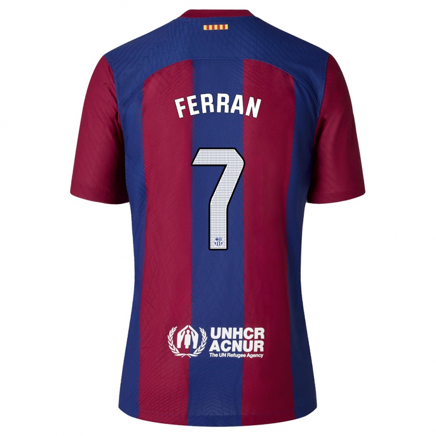 Gyermek Ferran Torres #7 Piros Kék Hazai Jersey 2023/24 Mez Póló Ing