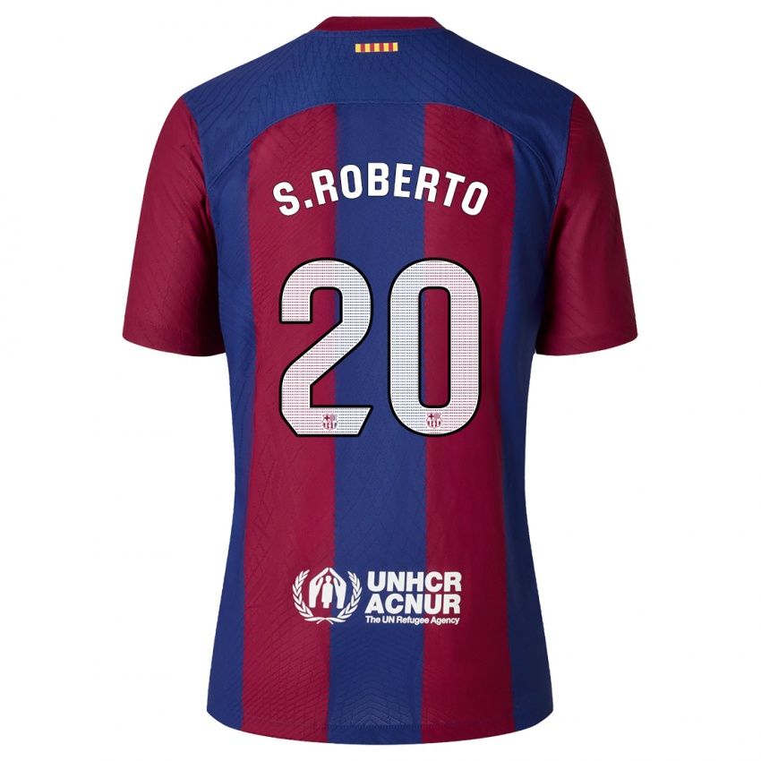 Gyermek Sergi Roberto #20 Piros Kék Hazai Jersey 2023/24 Mez Póló Ing