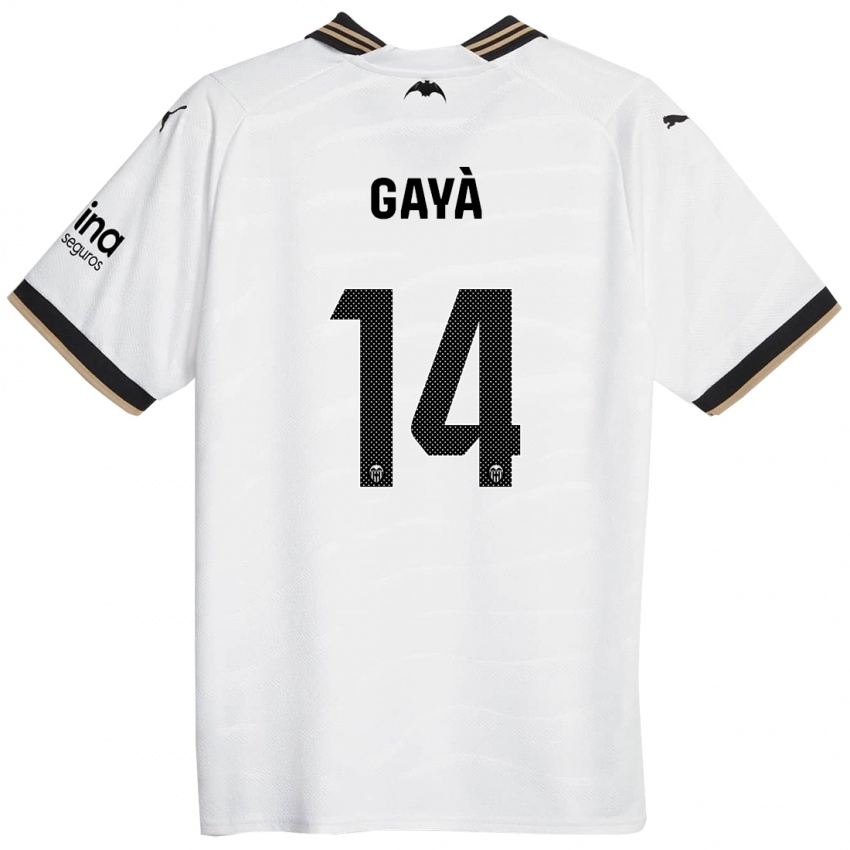 Gyermek Jose Gaya #14 Fehér Hazai Jersey 2023/24 Mez Póló Ing