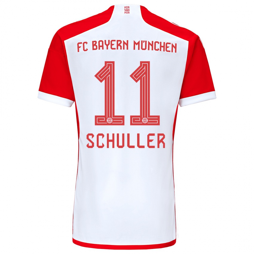 Gyermek Lea Schuller #11 Piros Fehér Hazai Jersey 2023/24 Mez Póló Ing