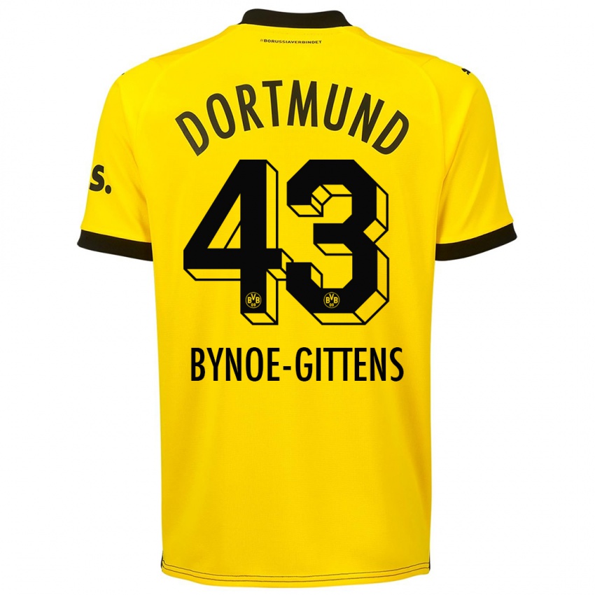 Gyermek Jamie Bynoe-Gittens #43 Sárga Hazai Jersey 2023/24 Mez Póló Ing