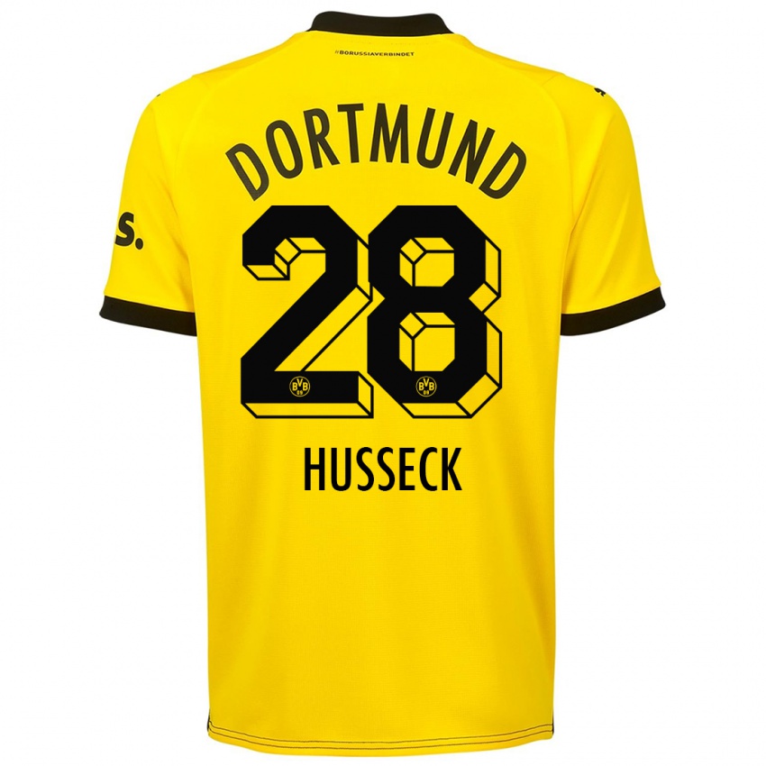 Gyermek Jonah Husseck #28 Sárga Hazai Jersey 2023/24 Mez Póló Ing