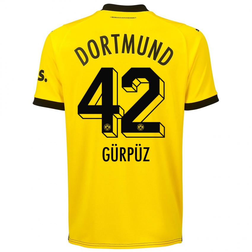 Gyermek Goktan Gurpuz #42 Sárga Hazai Jersey 2023/24 Mez Póló Ing