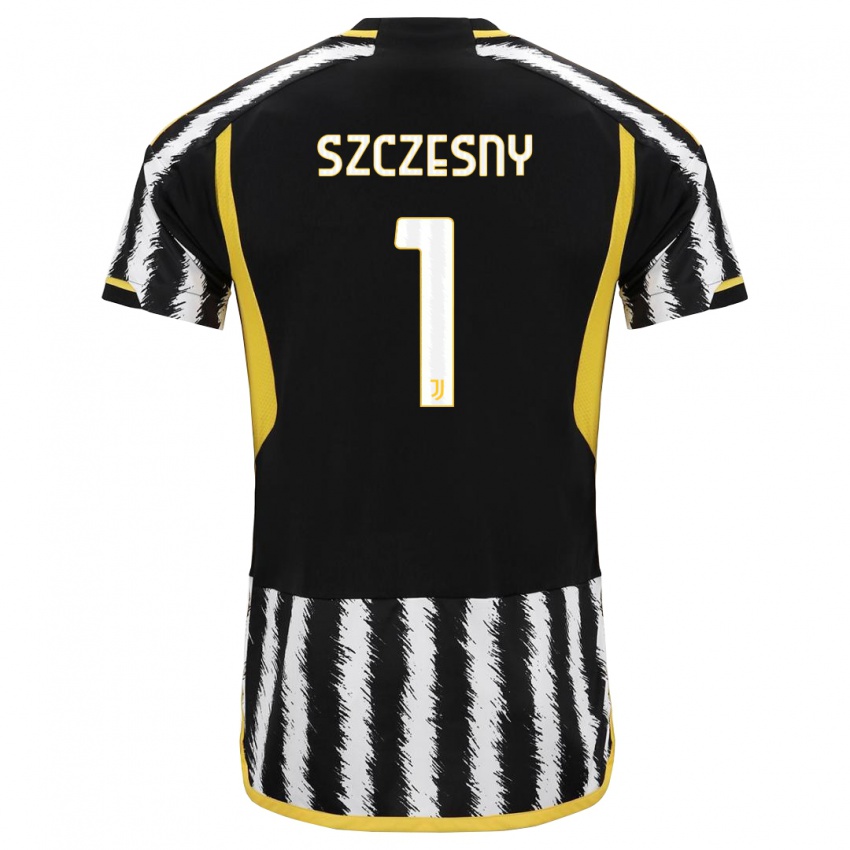 Gyermek Wojciech Szczesny #1 Fekete-Fehér Hazai Jersey 2023/24 Mez Póló Ing