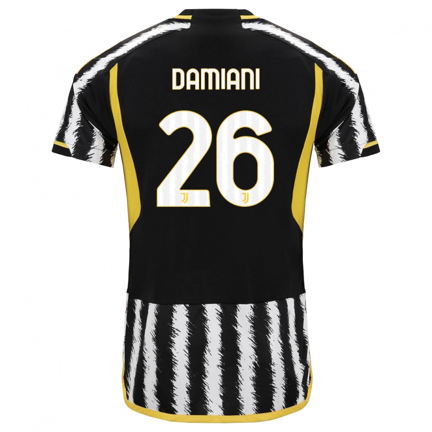 Gyermek Samuele Damiani #26 Fekete-Fehér Hazai Jersey 2023/24 Mez Póló Ing