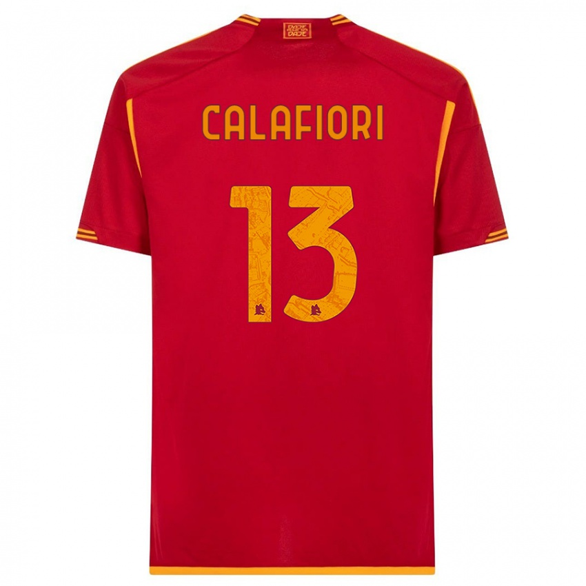 Gyermek Riccardo Calafiori #13 Piros Hazai Jersey 2023/24 Mez Póló Ing