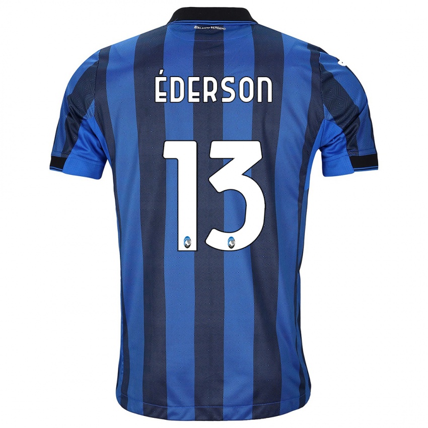 Gyermek Ederson #13 Fekete Kék Hazai Jersey 2023/24 Mez Póló Ing