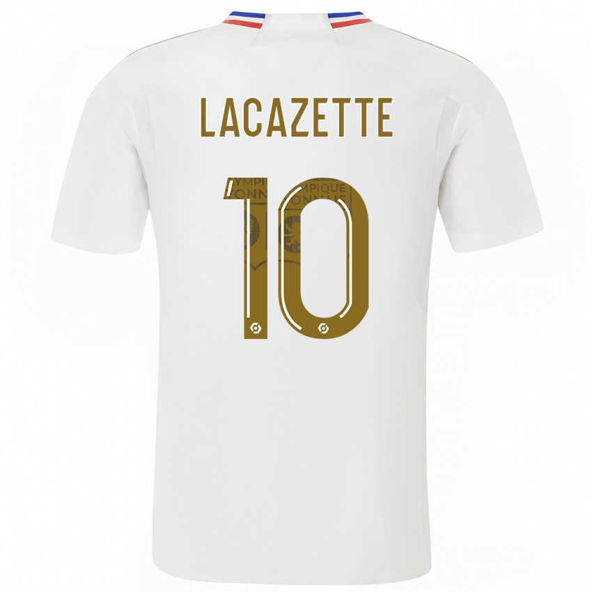 Gyermek Alexandre Lacazette #10 Fehér Hazai Jersey 2023/24 Mez Póló Ing