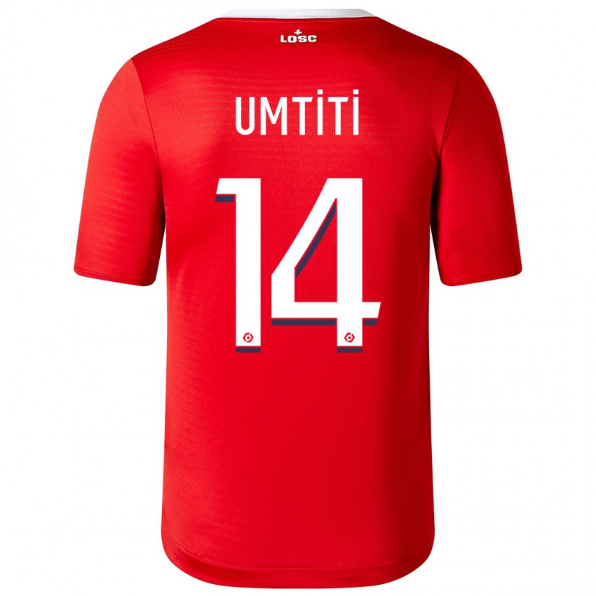 Gyermek Samuel Umtiti #14 Piros Hazai Jersey 2023/24 Mez Póló Ing