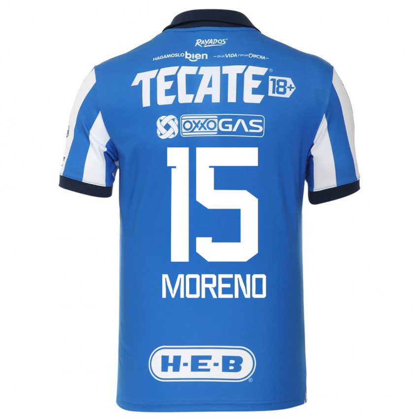 Gyermek Héctor Moreno #15 Kék Fehér Hazai Jersey 2023/24 Mez Póló Ing