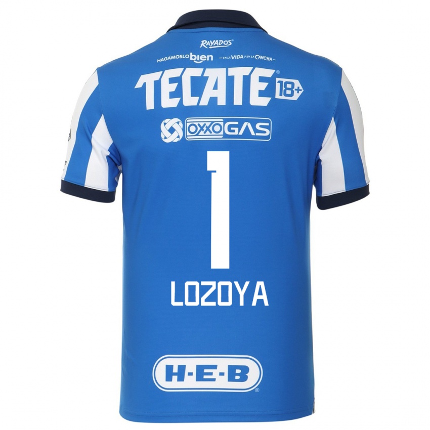 Gyermek Claudia Lozoya #1 Kék Fehér Hazai Jersey 2023/24 Mez Póló Ing