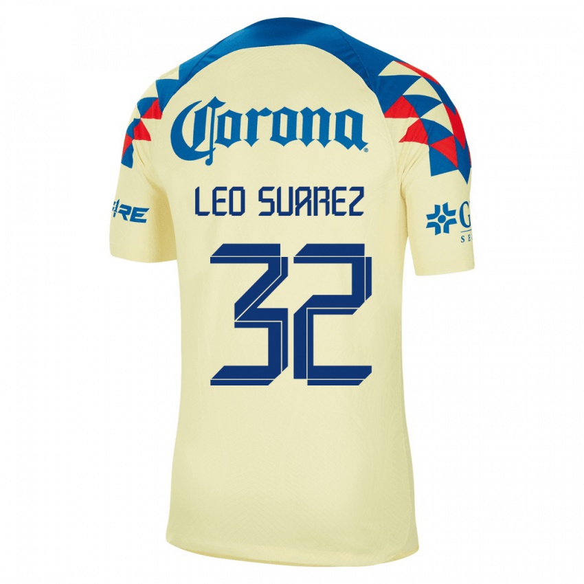 Gyermek Leo Suarez #32 Sárga Hazai Jersey 2023/24 Mez Póló Ing