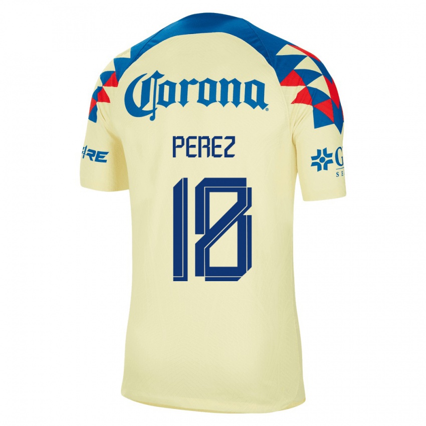 Gyermek Amanda Perez #18 Sárga Hazai Jersey 2023/24 Mez Póló Ing