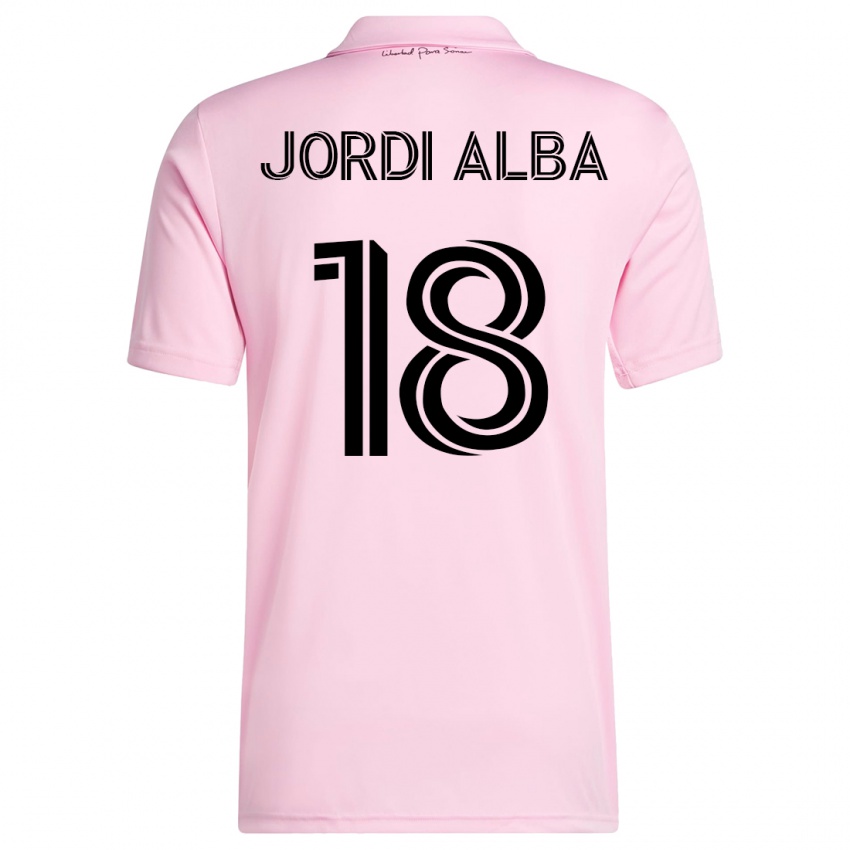 Gyermek Jordi Alba #18 Rózsaszín Hazai Jersey 2023/24 Mez Póló Ing